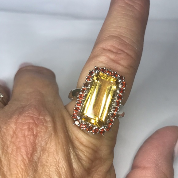 Huge 5 Carat Natural Citrine and Rhodolite Garnet - Picture 3 of 9